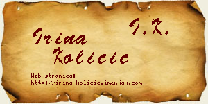 Irina Količić vizit kartica
